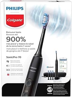 Escova de Dente Elétrica Philips Colgate Sonic Pro 70 | Recarregável, bivolt, tem 3 refeis e um estojo para viagem