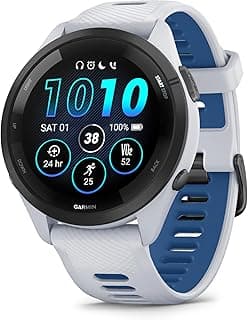 Garmin Relógio Forerunner 265 Music Branco 46mm com Monitor Cardíaco de Pulso e GPS