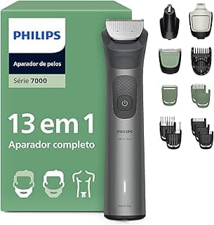 Aparador de Pelos Philips All-in-One 13 em 1 Série 7000 | Máquina para Rosto, Cabelo e Corpo | Barbeador Elétrico Multigroom à prova d'água | MG7922/15
