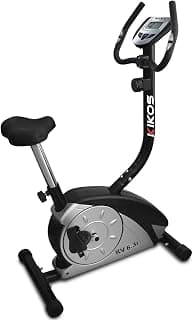 Bicicleta ergométrica Kikos Kv6.3i Magnética; Silenciosa, Display LCD com funções:Tempo,Velocidade,Distância,Calorias e Odômetro; Monitoramento cardiaco (Hand grip); ideal para seus treinos.