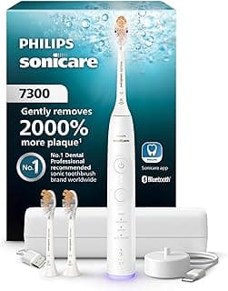 Philips Sonicare Escova de dentes elétrica série 7300 – Tecnologia Sonicare de última geração, sensor de pressão, 12 configurações de escovação, SmarTimer, BrushPacer, tempo de execução de 21 dias