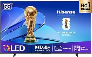 Hisense Smart TV UHD 4K QLED 55" Polegadas 55Q6QV com HDR10+, Dolby Atmos, Sports Mode, Game Mode Plus e Compatível com Alexa